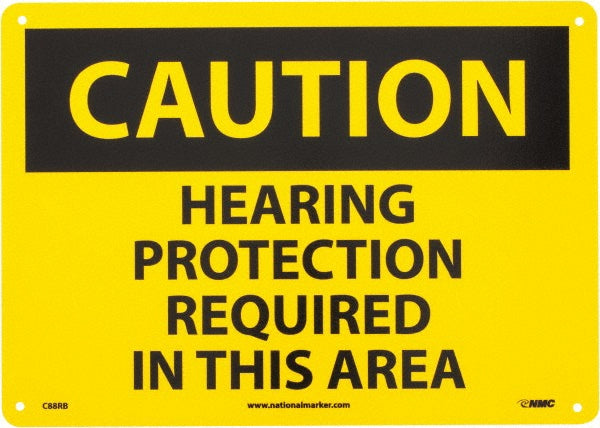 HEARING PROTECTION REQUIRED IN THIS AREA Sign - AccuformNMC C88RB