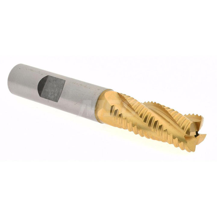 0.5000" 4-Flute Cobalt Single End Mill, TiN - Hertel 06822001