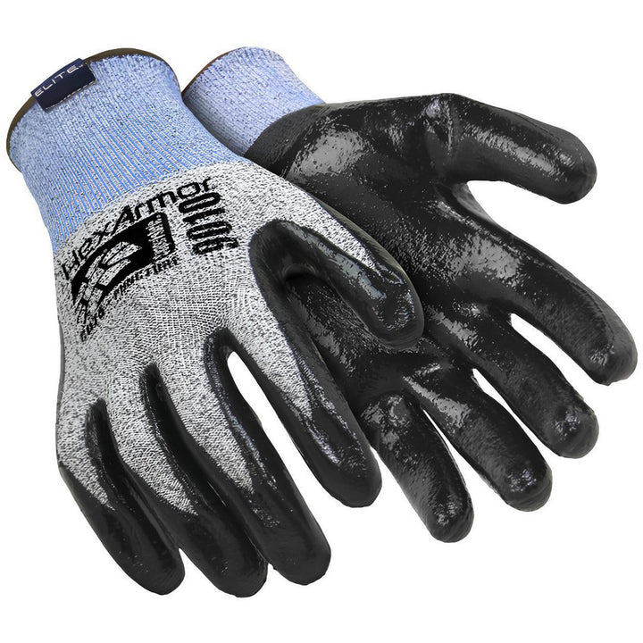 Medium Gray; Blue HPPE; Fiberglass Blend Cut-Resistant Gloves - HexArmor. 9010-M (8)