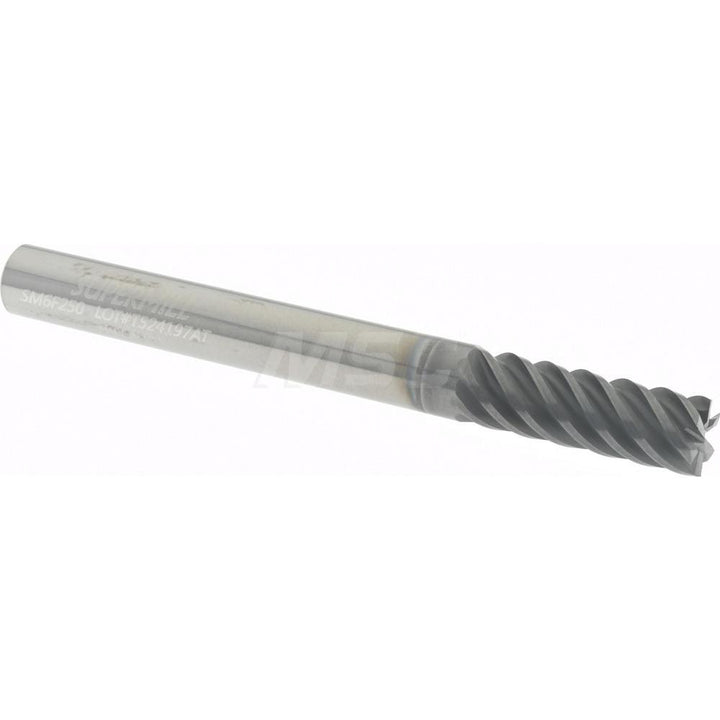 1/4" 6-Flute Solid Carbide Square End Mill, AlCrN - Supermill 5252203