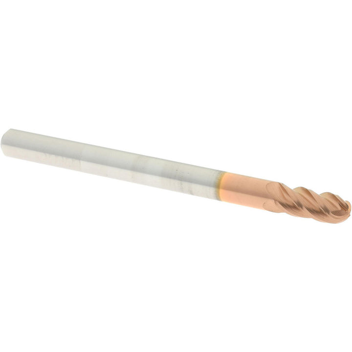 0.1181" 4-Flute Solid Carbide Ball End Mill, TiCN - Accupro 12184734
