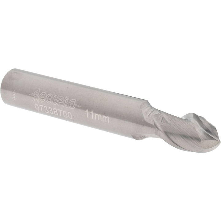 0.4331" 2-Flute Solid Carbide Ball End Mill - Accupro 12184177