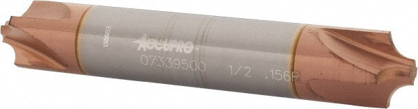 1/2" 4-Flute Solid Carbide Corner Rounding End Mill, TiCN - Accupro 12180409