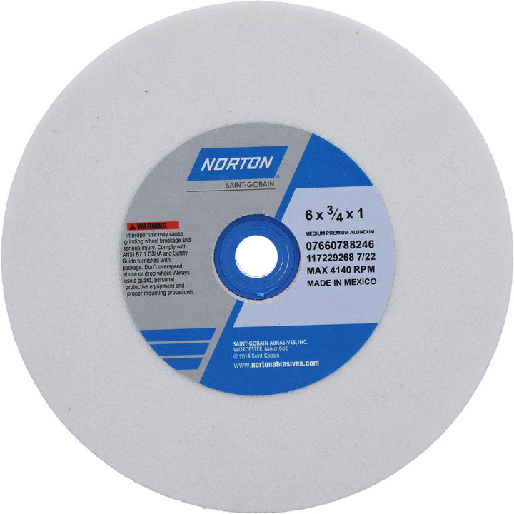 6 x 3/4" 60-Grit Aluminum Oxide Grinding & Cutoff Wheel - Norton 07660788246