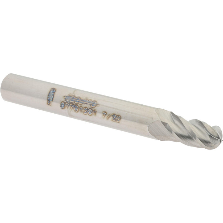 7/32" 4-Flute Solid Carbide Ball End Mill - Accupro 12184769