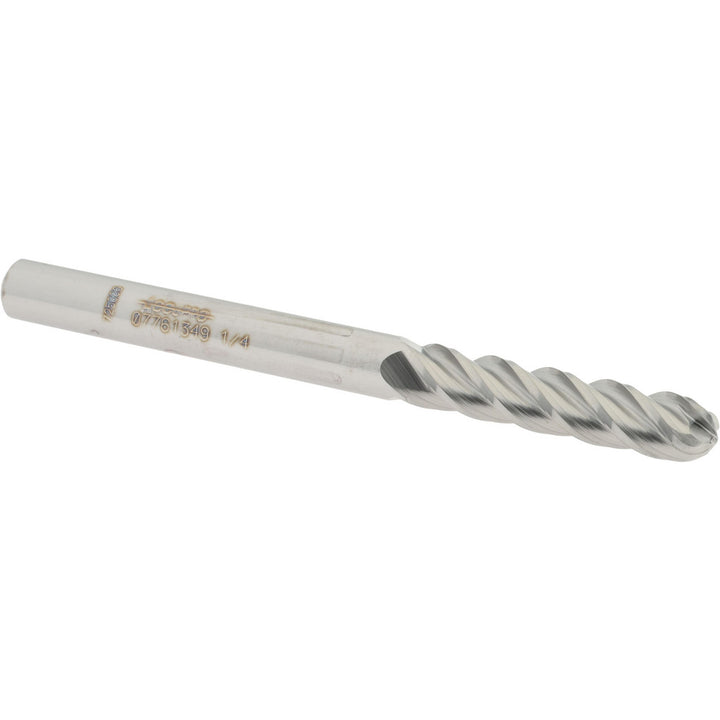 1/4" 4-Flute Solid Carbide Ball End Mill - Accupro 12184868