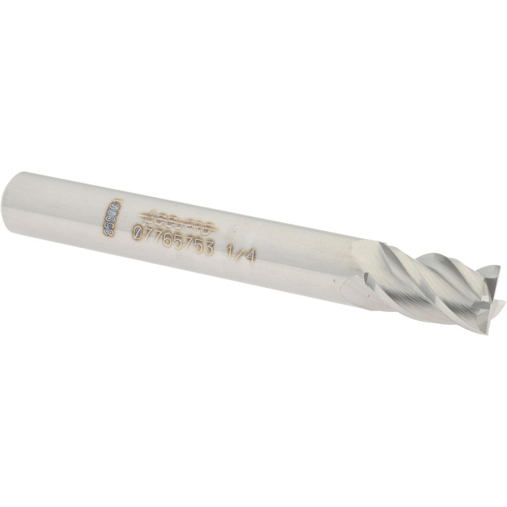 1/4" 4-Flute Solid Carbide Square End Mill - Accupro 12182793