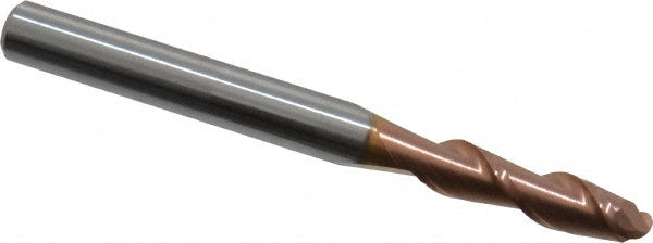 11/64" 2-Flute Solid Carbide Ball End Mill, TiCN - Accupro 12183939