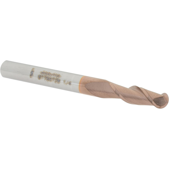 1/4" 2-Flute Solid Carbide Ball End Mill, TiCN - Accupro 12183966
