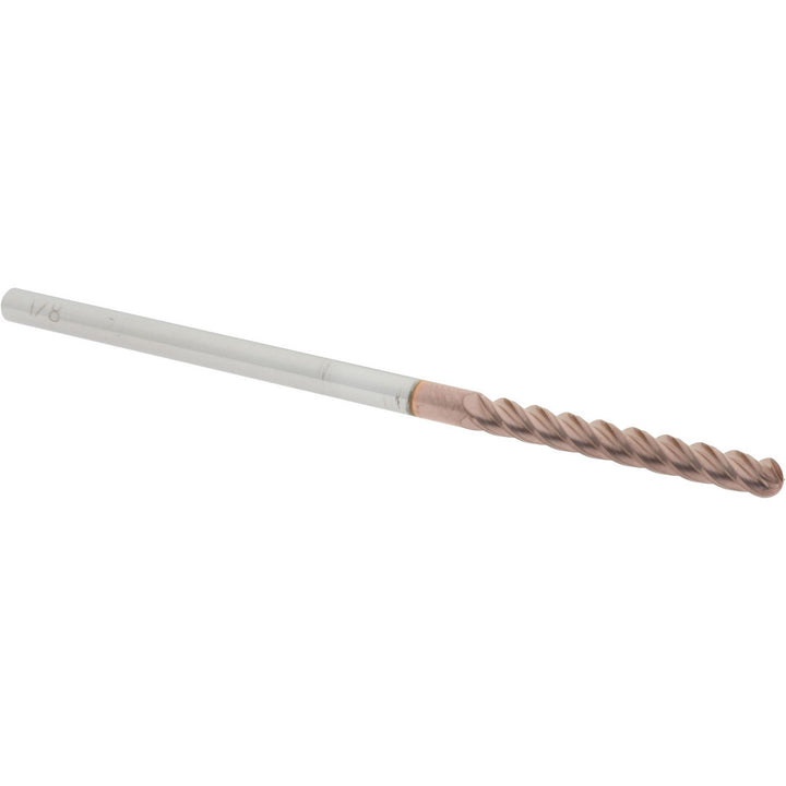 1/8" 4-Flute Solid Carbide Ball End Mill, TiCN - Accupro 12184893