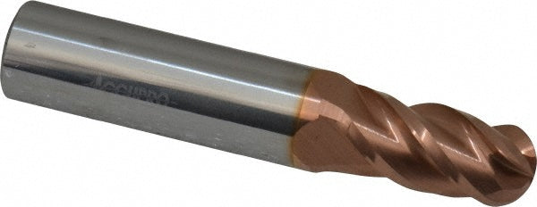 21/64" 4-Flute Solid Carbide Ball End Mill, TiCN - Accupro 12184800