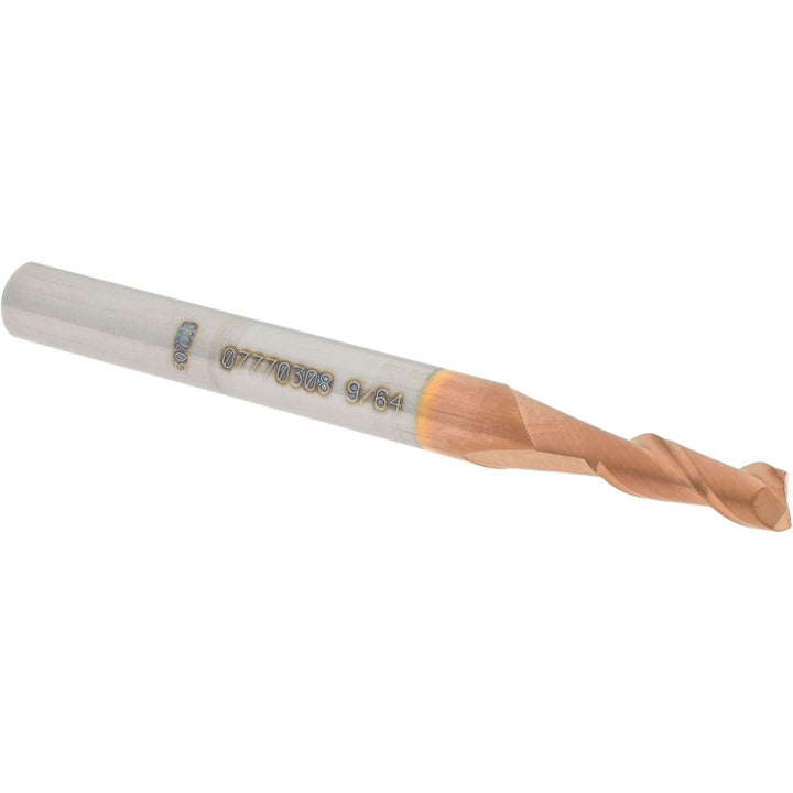 9/64" 2-Flute Solid Carbide Square End Mill, TiCN - Accupro 12181594