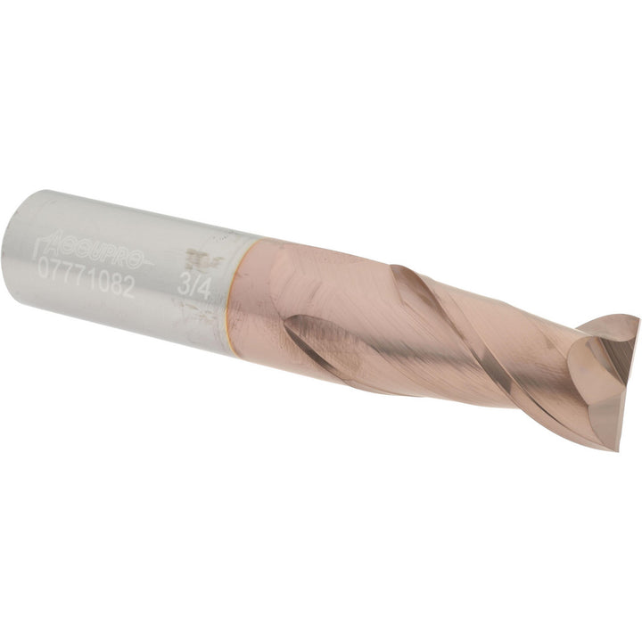 3/4" 2-Flute Solid Carbide Square End Mill, TiCN - Accupro 12181539