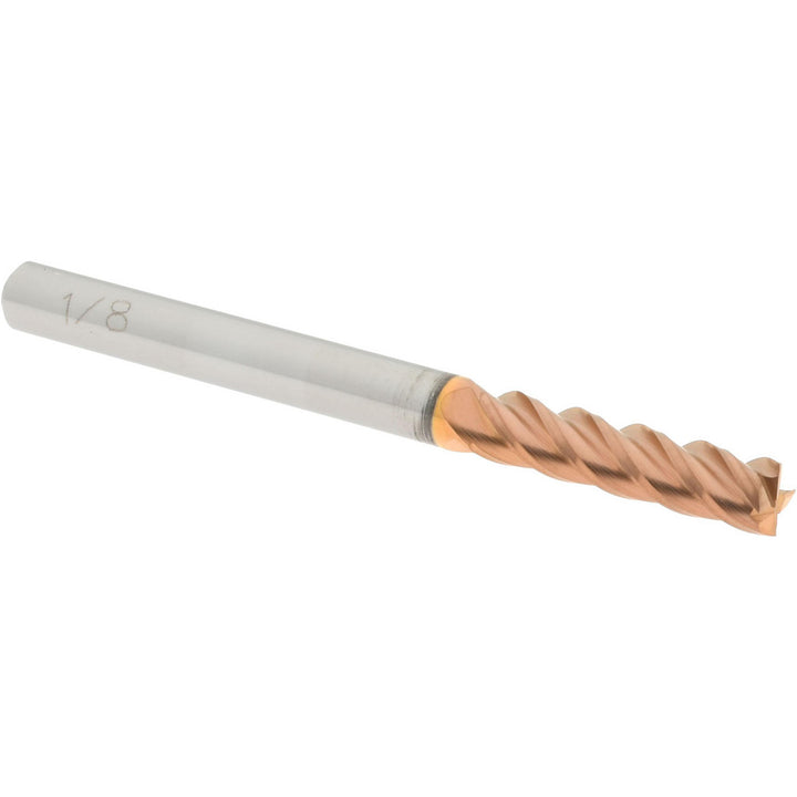1/8" 4-Flute Solid Carbide Square End Mill, TiCN - Accupro 12182382