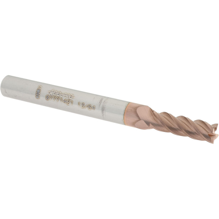 13/64" 4-Flute Solid Carbide Square End Mill, TiCN - Accupro 12182440