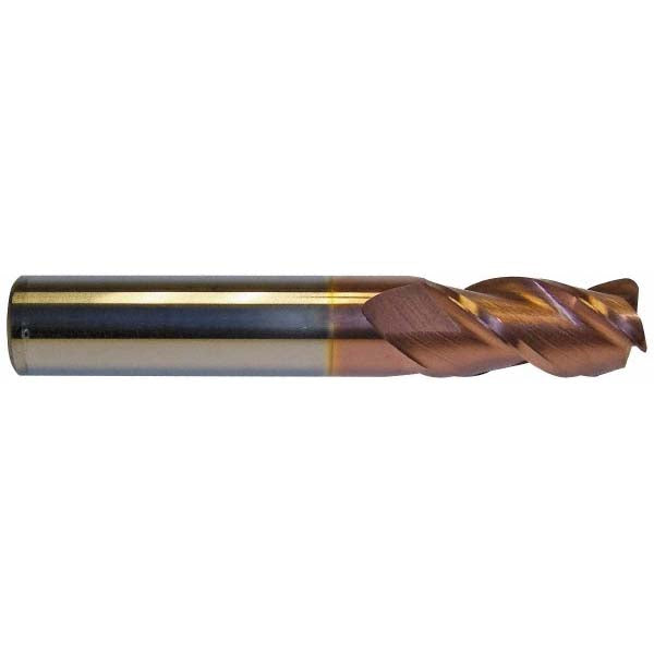 5/8" 3-Flute Solid Carbide Corner Radius End Mill, TiCN - Accupro 12182103