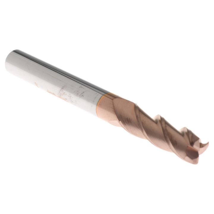 1/4" 3-Flute Solid Carbide Corner Radius End Mill, TiCN - Accupro 12181959