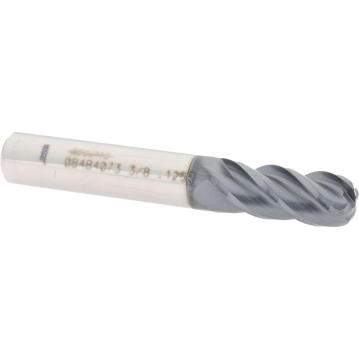 3/8" 4-Flute Solid Carbide Corner Radius End Mill, AlTiN - Accupro 12182549