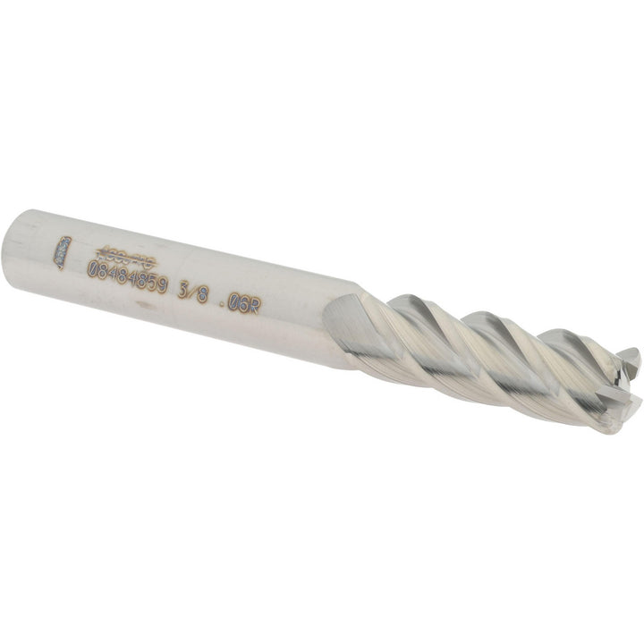 3/8" 4-Flute Solid Carbide Corner Radius End Mill - Accupro 12183055