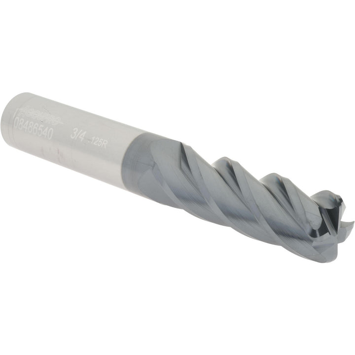 3/4" 4-Flute Solid Carbide Corner Radius End Mill, AlTiN - Accupro 12183152