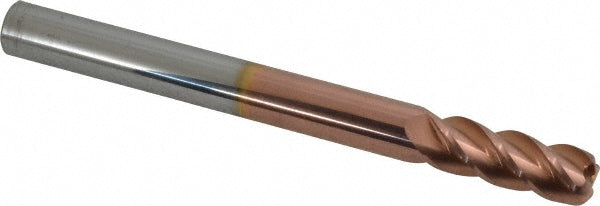 3/8" 4-Flute Solid Carbide Corner Radius End Mill, TiCN - Accupro 12183539