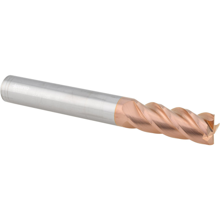 3/4" 4-Flute Solid Carbide Corner Radius End Mill, TiCN - Accupro 12183619