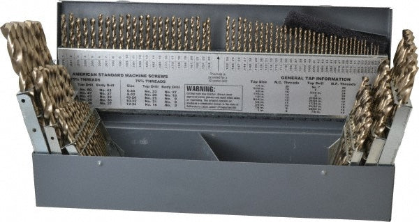 Cobalt Jobber Length Drill Bit, Gold, 135° point - Cleveland C70367