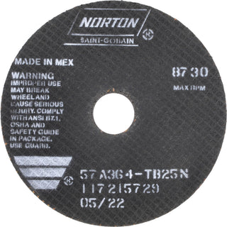 7 x 1/16" 36-Grit Aluminum Oxide Grinding & Cutoff Wheel - Norton 66252922676
