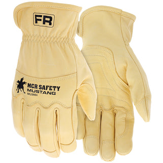 Medium Yellow Leather Gloves - MCR Safety MU3664M