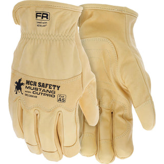 Small Yellow Leather Gloves - MCR Safety MU3664KS
