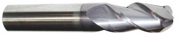 3/4" 3-Flute Solid Carbide Ball End Mill, AlTiN - Accupro 12184456