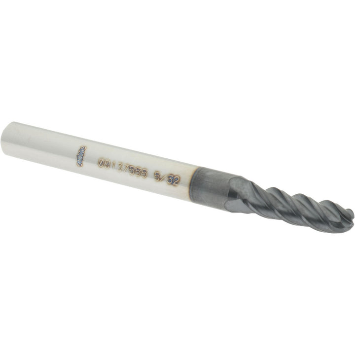5/32" 4-Flute Solid Carbide Ball End Mill, AlTiN - Accupro 12184585