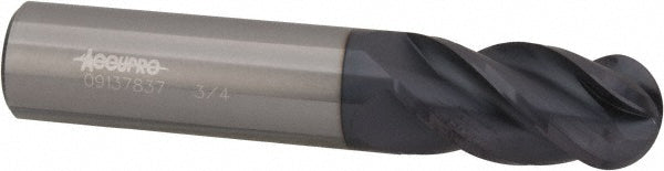 13/32" 4-Flute Solid Carbide Ball End Mill, nACRo - Accupro 12179266