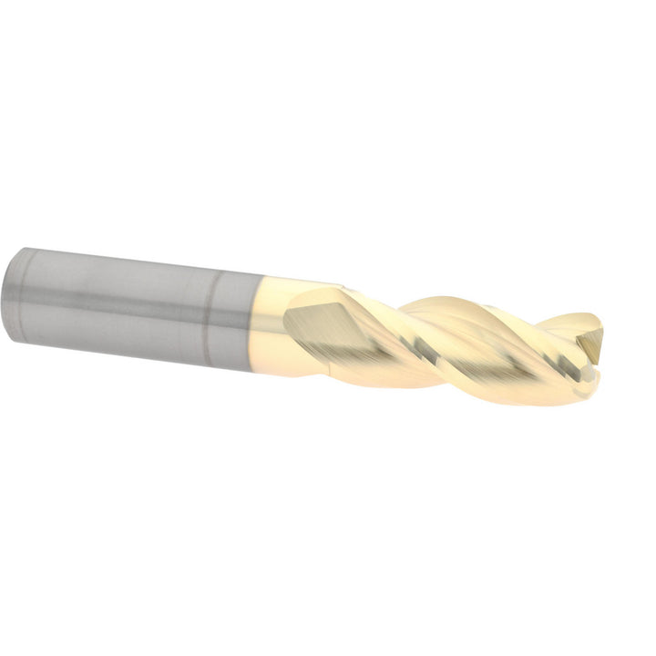 1/2" 3-Flute Solid Carbide Corner Radius End Mill, ZrN - Accupro 314857