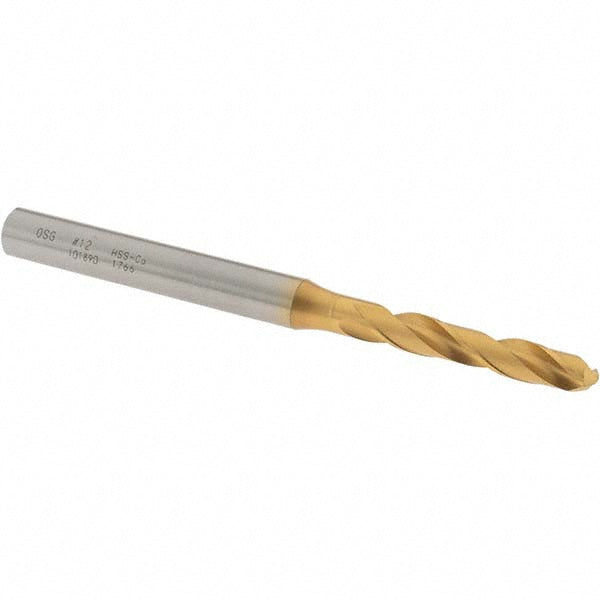 #12 Cobalt High Speed Steel Screw Machine Drill Bit, Coated, 130° point - OSG 10189005