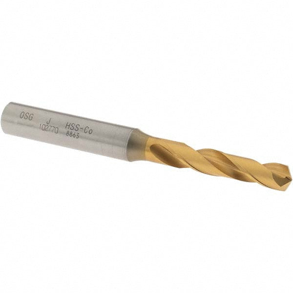 Letter J Cobalt High Speed Steel Screw Machine Drill Bit, Coated, 130° point - OSG 10277005