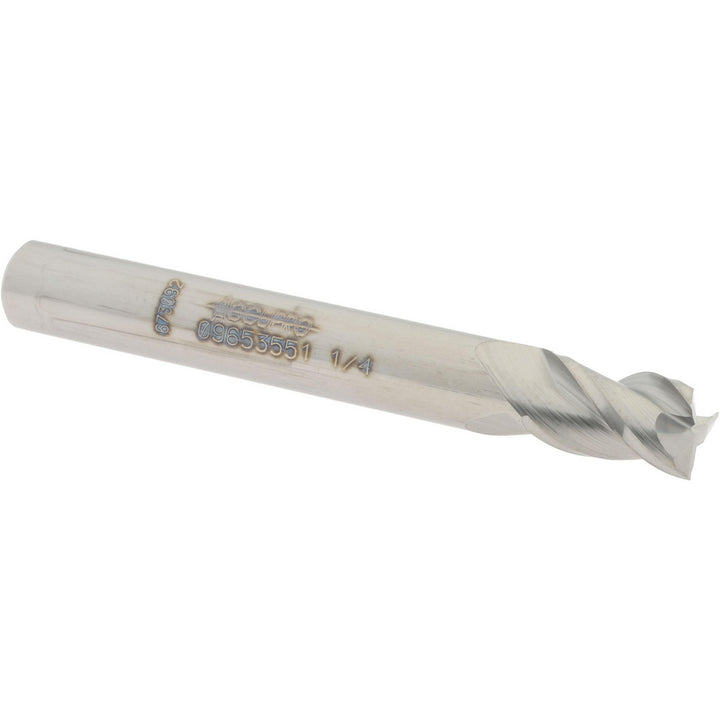 1/4" 3-Flute Solid Carbide Square End Mill - Accupro 12182169