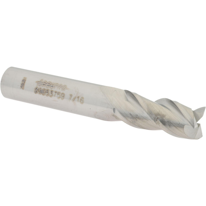 7/16" 3-Flute Solid Carbide Square End Mill - Accupro 12182049