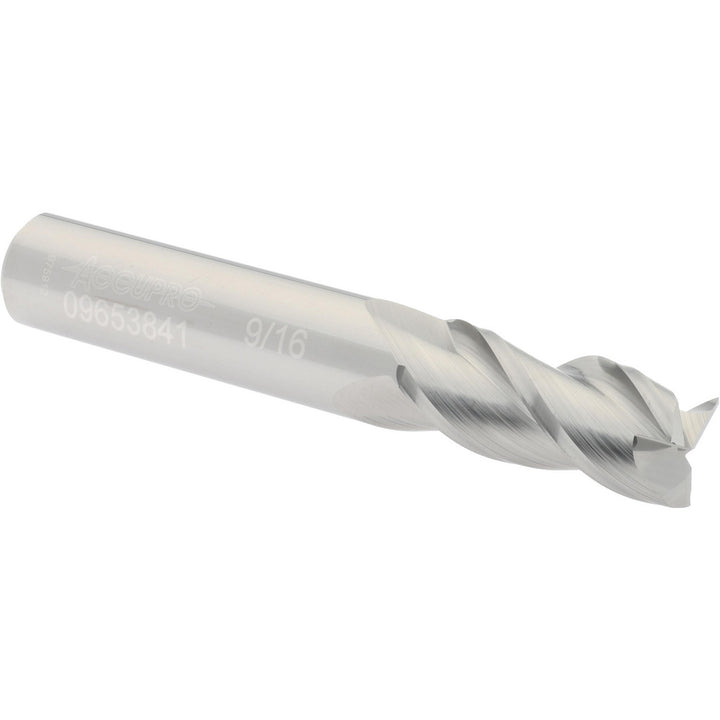 9/16" 3-Flute Solid Carbide Square End Mill - Accupro 12182088