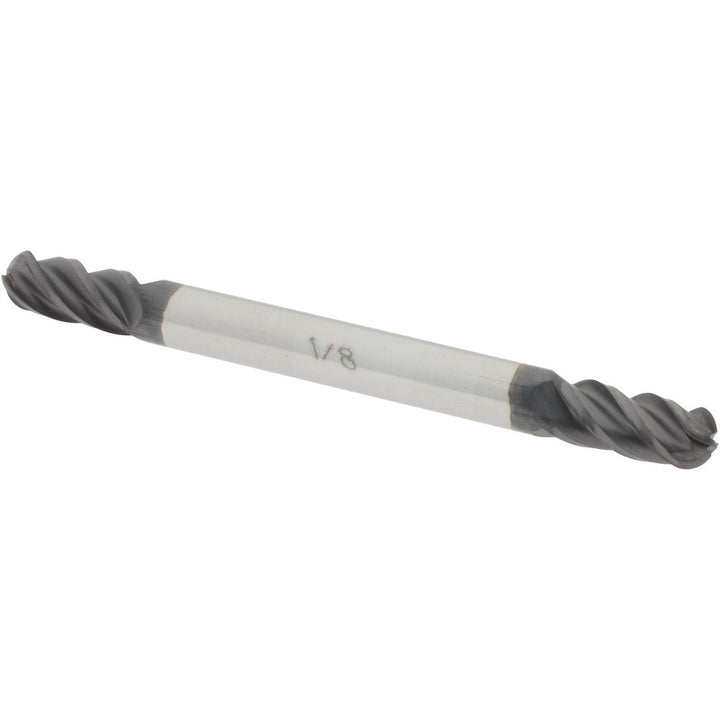 1/8" 4-Flute Solid Carbide Ball End Mill, AlTiN - Accupro 12185342