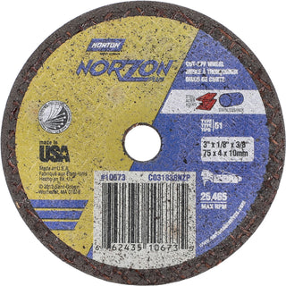 3 x 1/8" Ceramic Alumina Grinding & Cutoff Wheel - Norton 66243510673