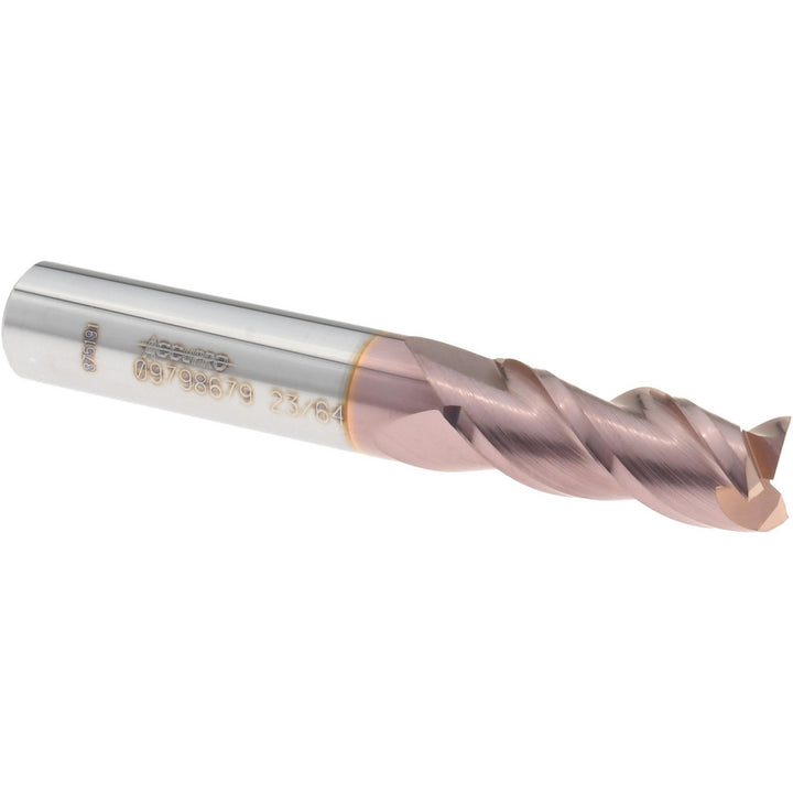 23/64" 3-Flute Solid Carbide Square End Mill, TiCN - Accupro 12182011