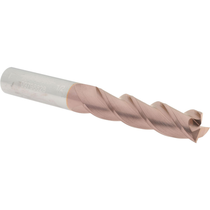 1/2" 3-Flute Solid Carbide Square End Mill, TiCN - Accupro 12182224