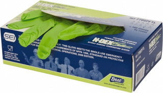Fluorescent Green Nitrile Gloves - SHOWA 7705PFTL