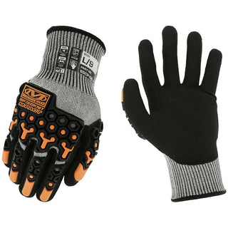 2X-Large Black; Orange; White HPPE; Tungsten Steel Cut-Resistant; Impact-Resistant; Puncture Resistant Gloves - Mechanix Wear S5CP-08-011