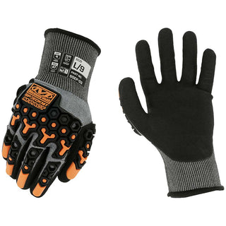 2X-Large Black; Gray; Orange HPPE Blend Cut-Resistant; Impact-Resistant; Puncture Resistant Gloves - Mechanix Wear S5EP-03-011