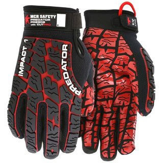 Small Black; Red HPPE Cut, Puncture & Abrasion-Resistant Gloves - MCR Safety PD2909S
