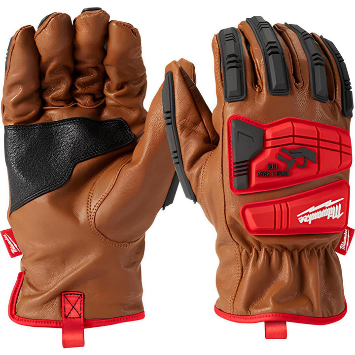 X-Large Brown; Black; Red Leather Cut & Puncture-Resistant; Impact-Resistant Gloves - Milwaukee Tool 48-22-8773