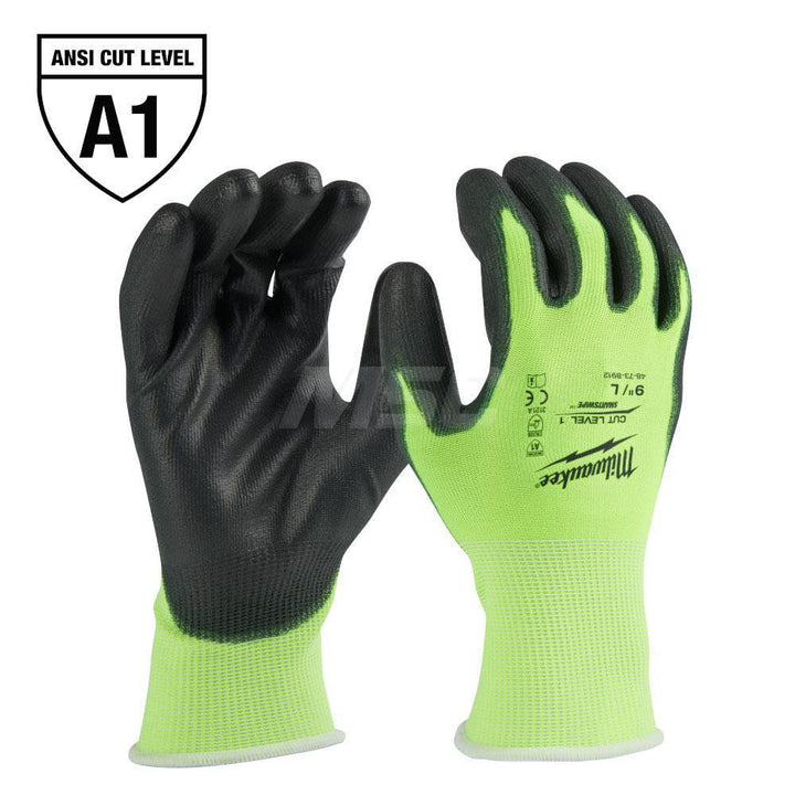 Large Yellow; Black HPPE Blend; Polyester Cut & Puncture-Resistant Gloves - Milwaukee Tool 48-73-8912