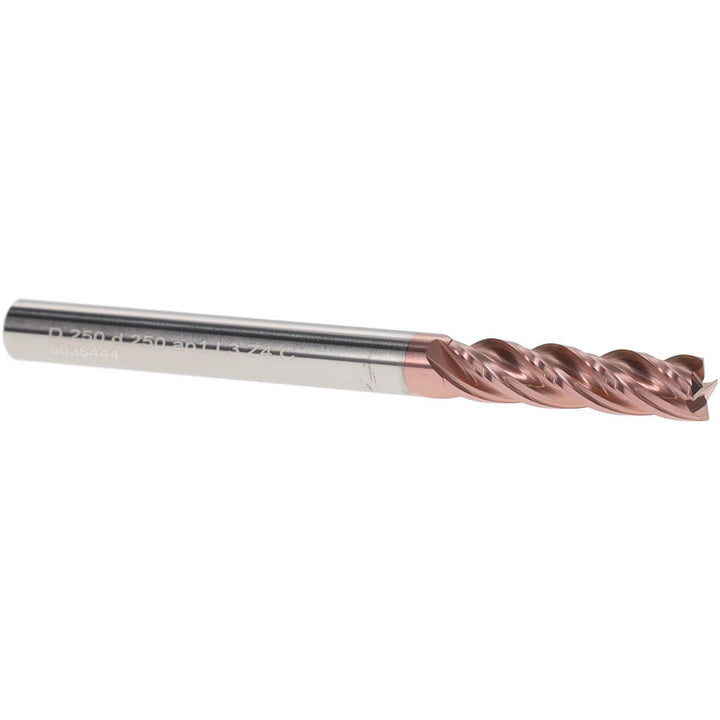 1/4" 4-Flute Solid Carbide Square End Mill, TiAlCN - Iscar 3398261